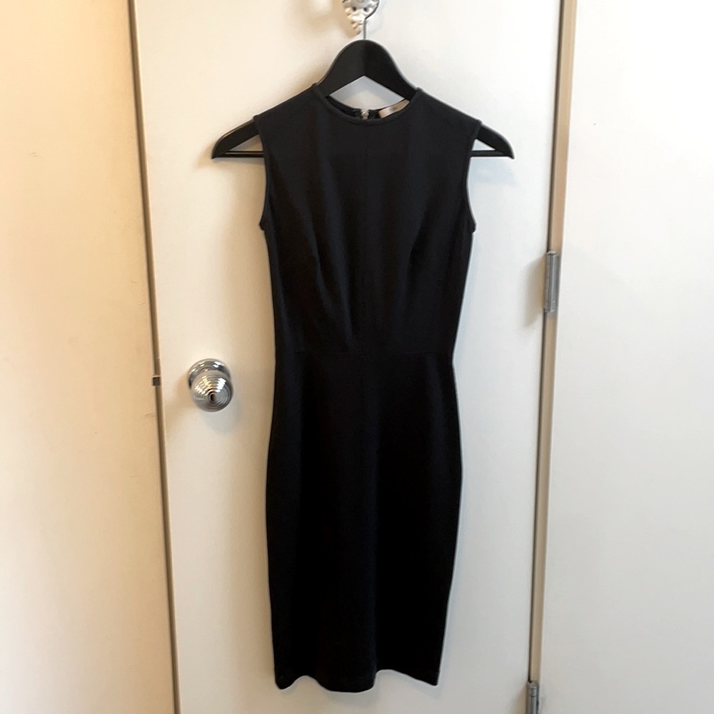 Scuba material back zip dress